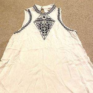 Mossimo High Neck Tank Top with Embroidery Detail